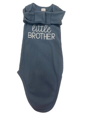 “Little Brother” Monogrammed Newborn One-Piece Gown
